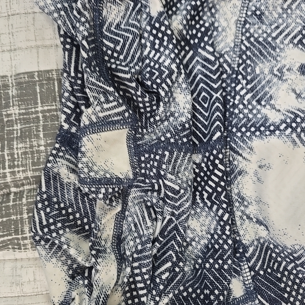 The North Face Blue And White Patterned Leggings Sz M with Drawstring - Picture 8 of 10